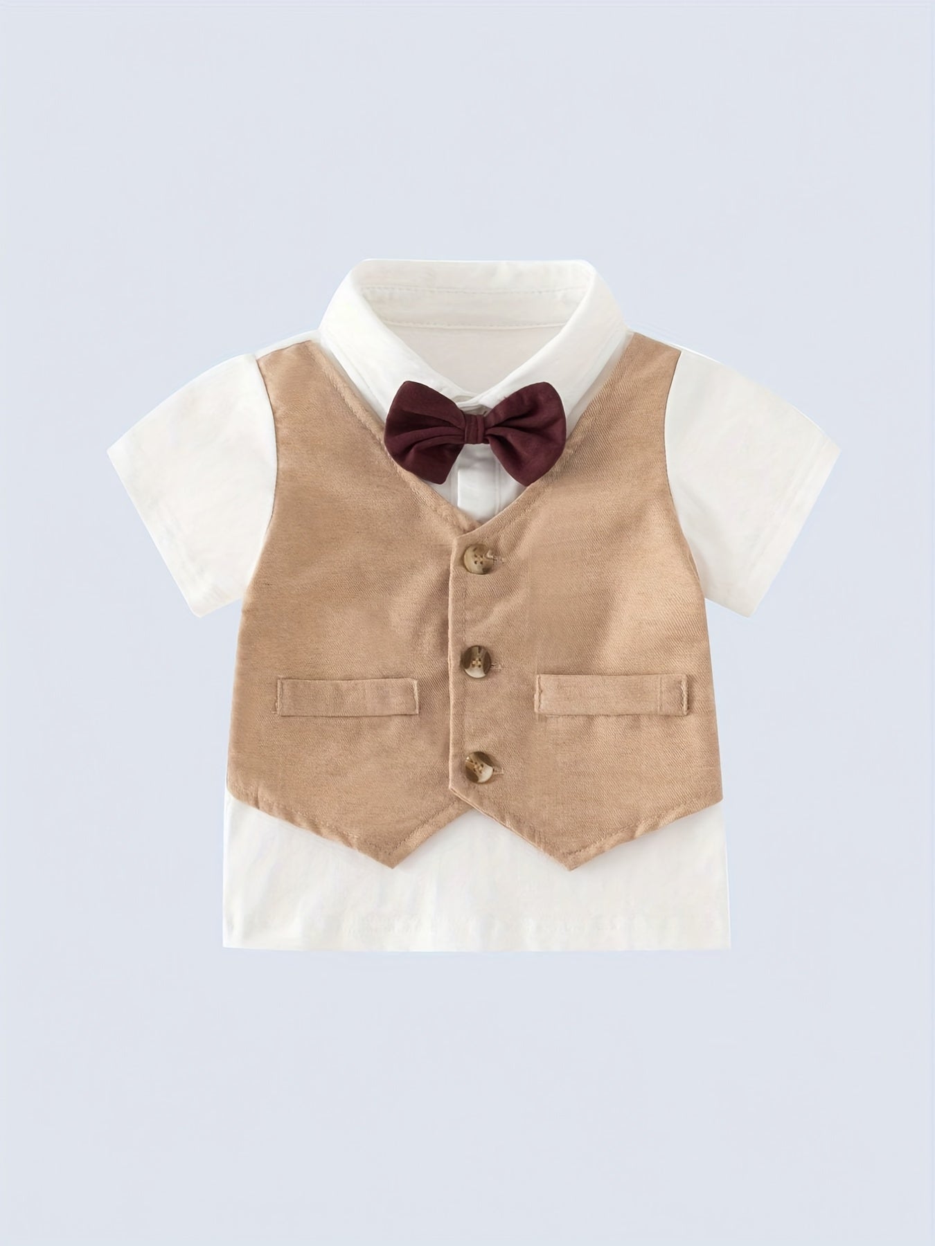 Baby Gentleman Bow Tie Shirt & Shorts Outfit
