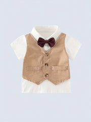 Baby Gentleman Bow Tie Shirt & Shorts Outfit