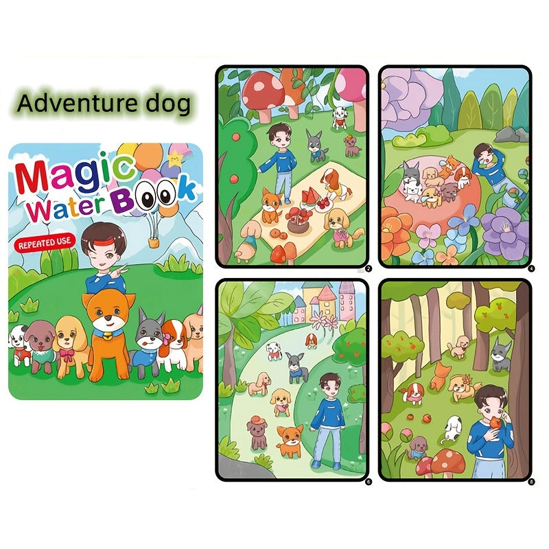 Watercolor Magic Book Toddler Reusable Painting Animal Coloring Book