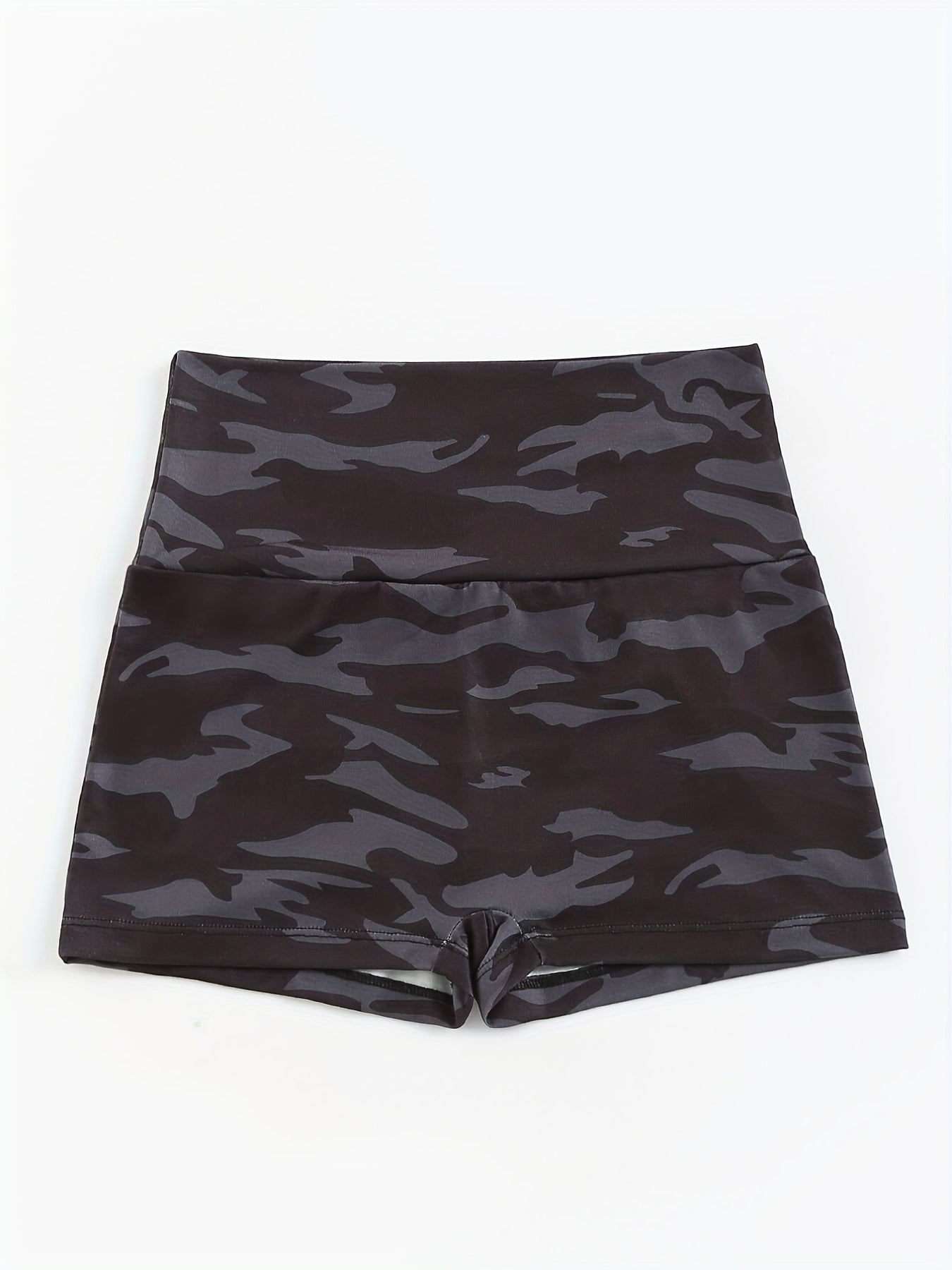Camouflage Print Lounge Bottoms Elastic Waistband Shorts Womens