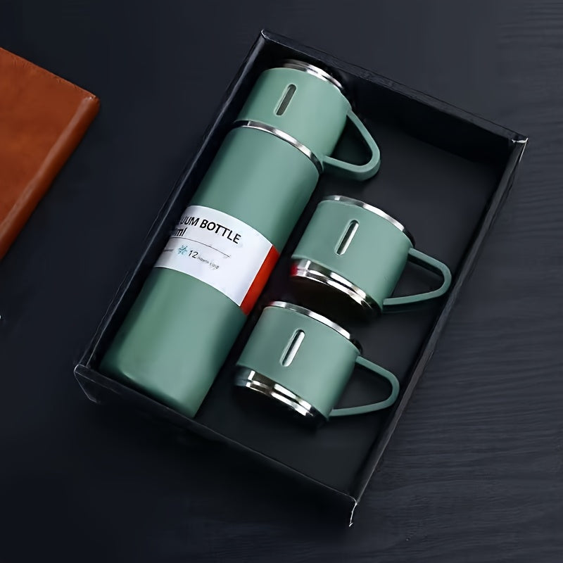 Stainless Steel Thermal Cup Set - Insulated Water Bottle Keeps Drinks Hot/Cold