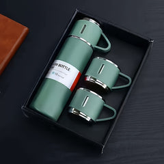 Stainless Steel Thermal Cup Set - Insulated Water Bottle Keeps Drinks Hot/Cold