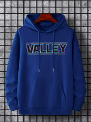 VALLEY Print Hoodie Men's Casual Graphic Pullover Hooded Sweatshirt
