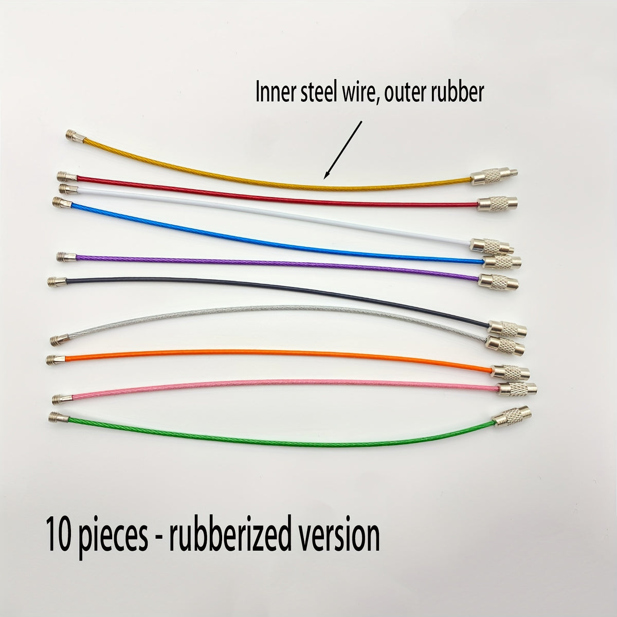 Colorful Stainless Steel Wire Keychains - Set of 23 for Outdoor Camping Travel