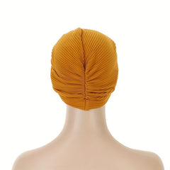 Pleated BowKnot Turban Cap Head Wrap Turmeric Headscarf Chemo Cap