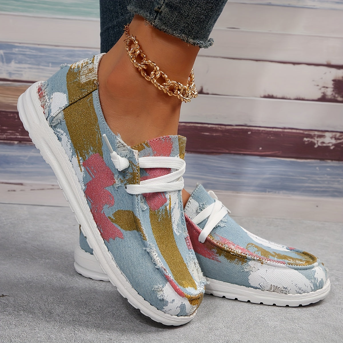 Women's Printed Canvas Shoes Lightweight Comfortable Sports Shoes