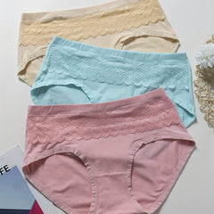 3 Pack Plus Size Lace High Waist Panties Set