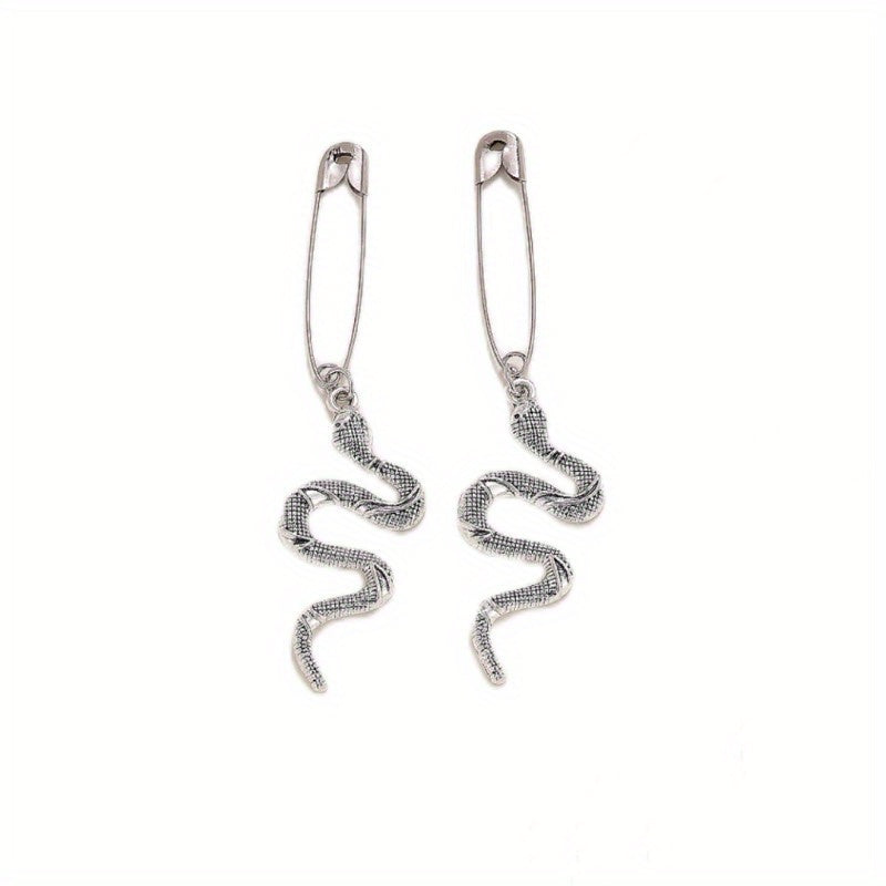 Gothic Style Hair Pin Snake Skull Shape Silvery Pin Halloween Hair Accessories