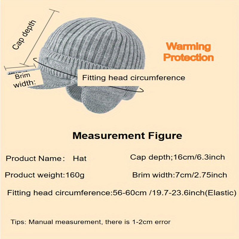 Men's Winter Warm Velvet Thick Hat with Ear Protection