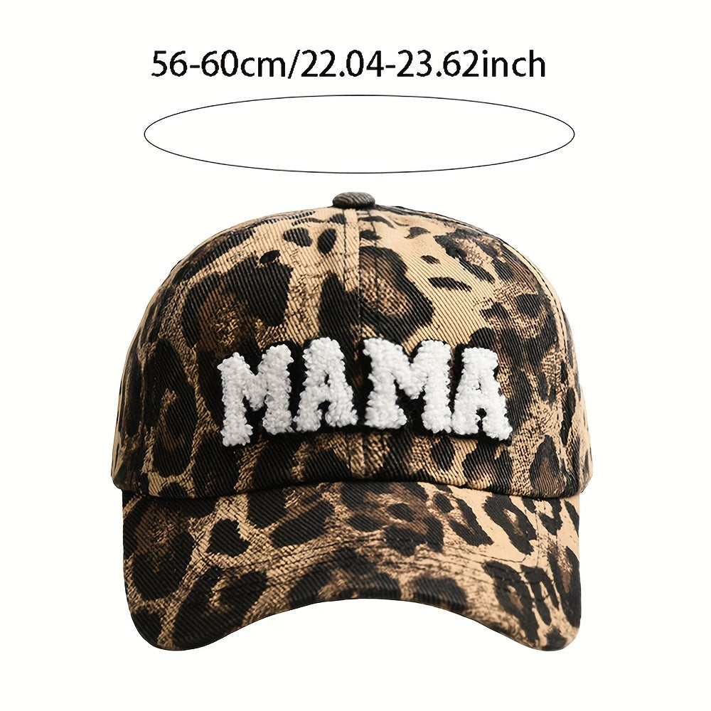 Leopard Print Baseball Cap Label Patch Lightweight Sun Hat