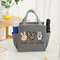 Large Insulated Tote Bag for Women's Work & School, Gray