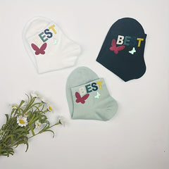 5 Pairs Letter Pattern Crew Socks for Women