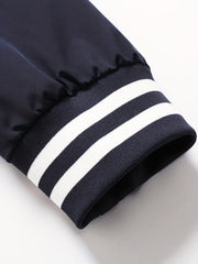 Men's Print Windbreaker Jacket Casual Baseball Collar Coat