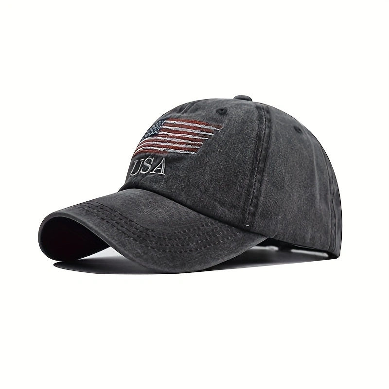 American Flag Denim Baseball Cap Trucker Hat