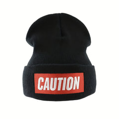 Printed Beanie Solid Knit Hat Warm Skull Hat Casual Coldproof Beanie
