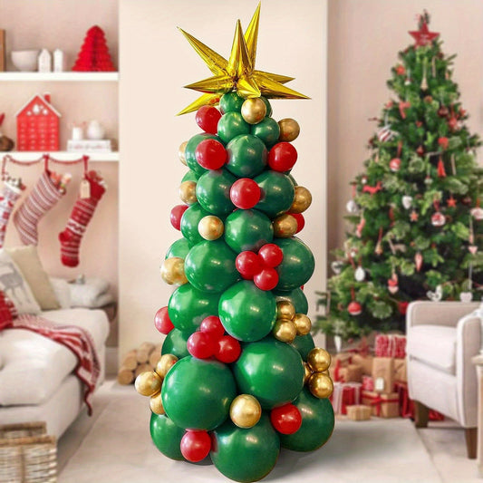 96pcs Christmas Balloon Garland Arch Kit Green Red Golden Latex Balloons