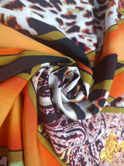  Colorblock Leopard Printed Dress