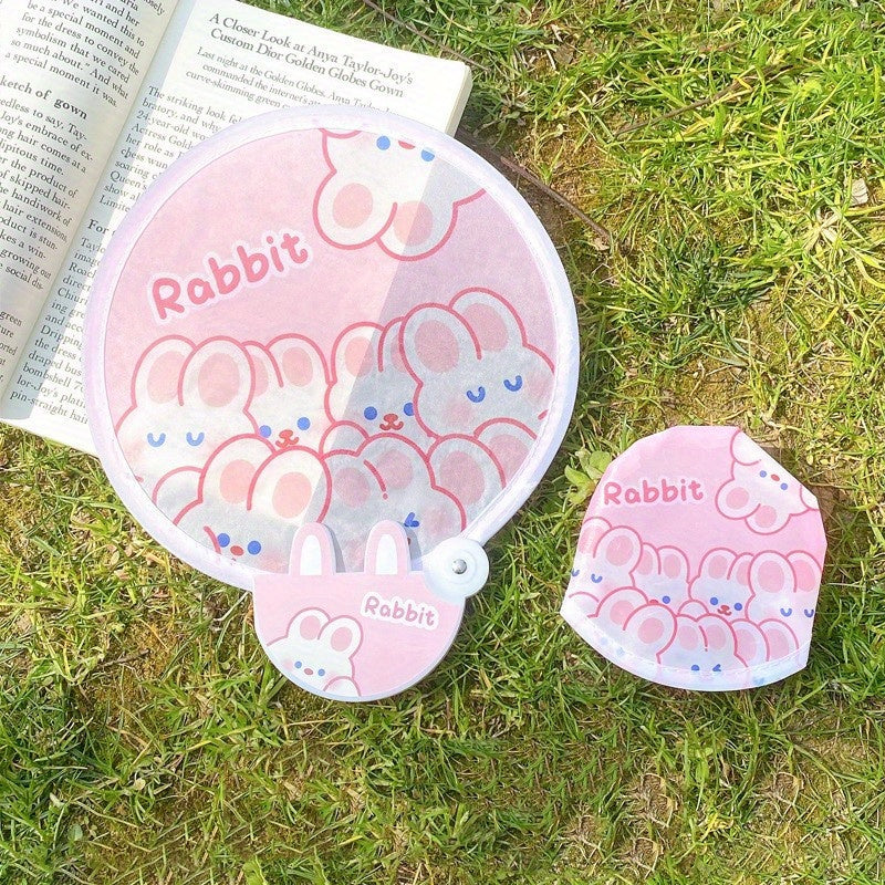 Kids Cartoon Round Fan Mini Cloth Pocket Fan Portable Fan