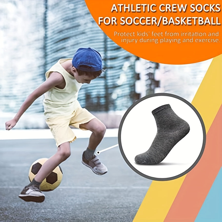 20 Pairs Children's Crew Socks Breathable Comfy Sweat Absorption Sports Socks