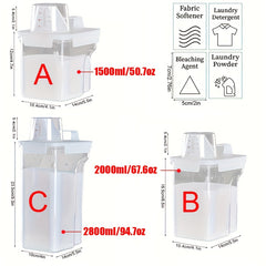 Laundry Detergent Storage Box with Lid Large Capacity Handheld Waterproof Labels