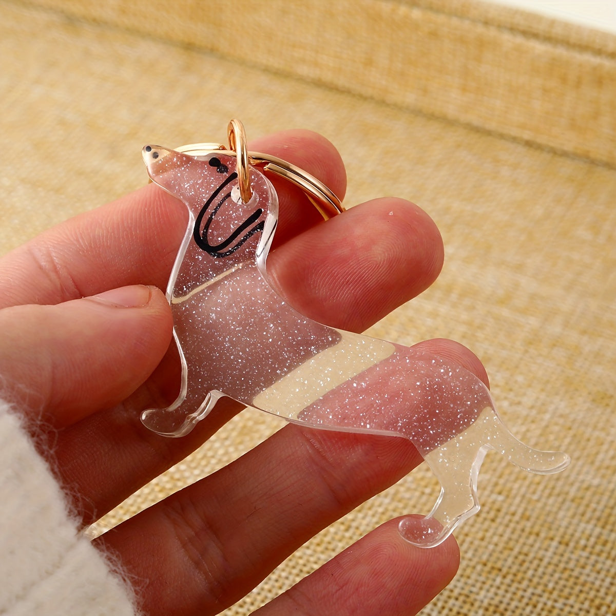 Transparent Dog Keychain Pendant Bag Accessories