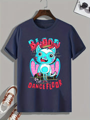 Cartoon Print Men's Graphic T-shirt for Summer