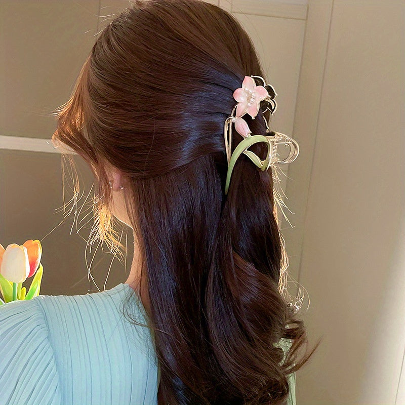 Lily Flower Hair Clip Large Hair Claw Female Head Headdress Hair Accessory