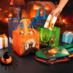 6pcs Halloween Bags Trick Or Treat Tote Gift Bags With Handles