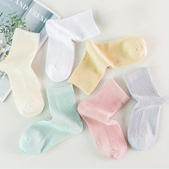 6 Pairs Ribbed Socks Breathable Women's Stockings