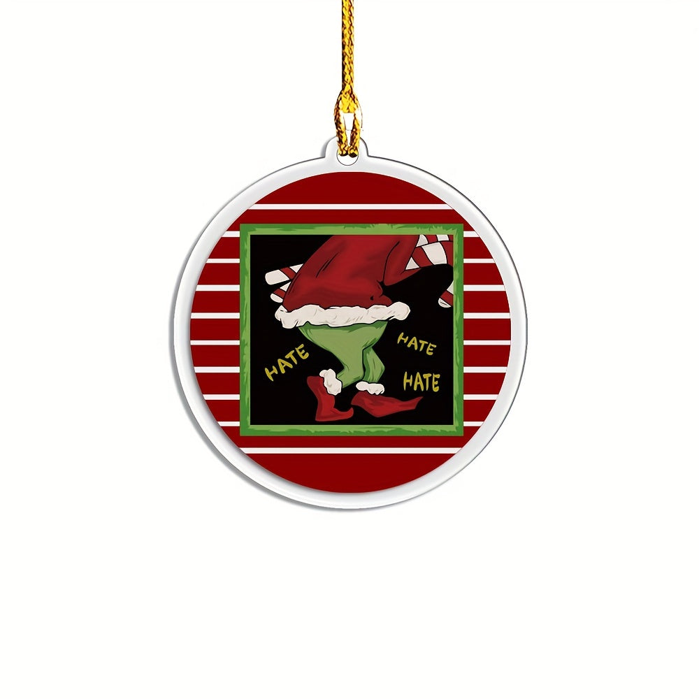 1pc Christmas Green Acrylic Funny Decoration Pendant