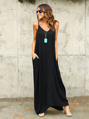 Solid Loose Cami Dress Beach Casual Dress Women's Clothing