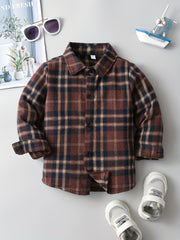 Boys Plaid Shirts Long Sleeve Button Down Tops Spring Fall Outwear