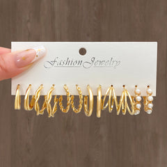Butterfly Drop Earrings & Faux Pearl Stud Set
