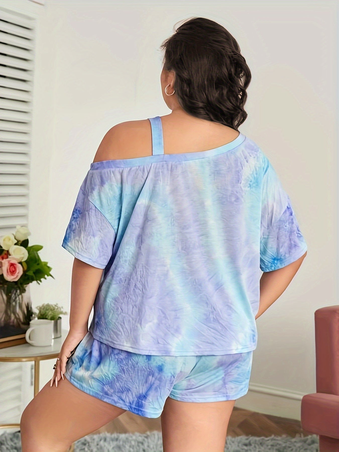  Tie Dye One Shoulder PJ Set