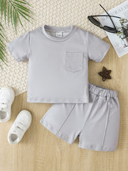 2pcs Baby Boys Casual T shirt & Shorts Set For Summer