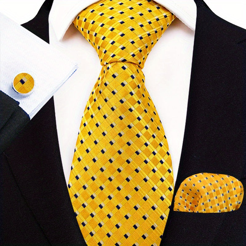 Men's Suit Tie Pocket Handkerchief Cuff Combo Paisley Gentleman Tie