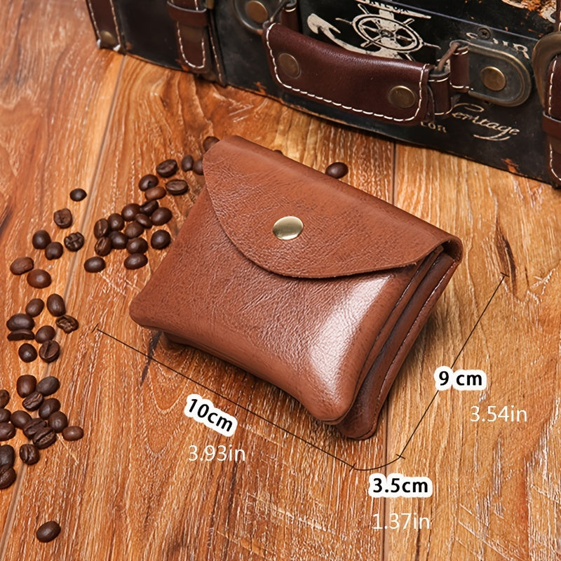 Men's Mini PU Leather Wallet Double Layer ID Credit Card Holders