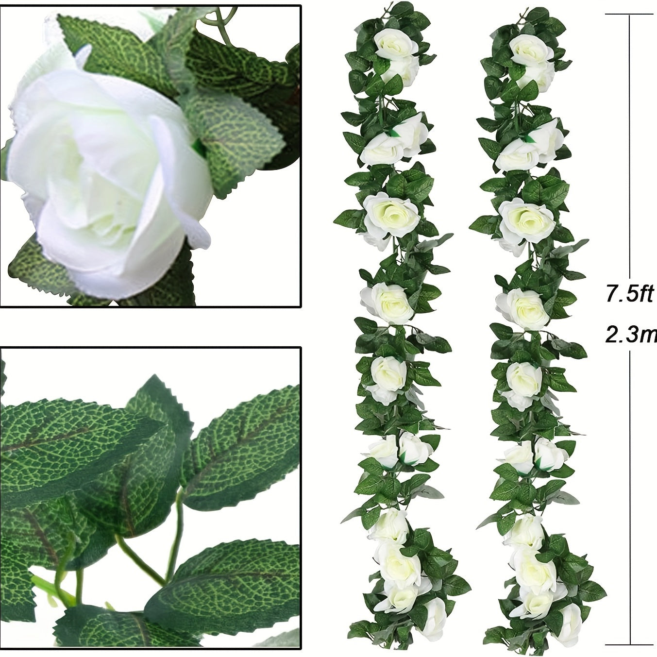 Artificial Roses Flower Garland Home Garden Office Wedding Decor