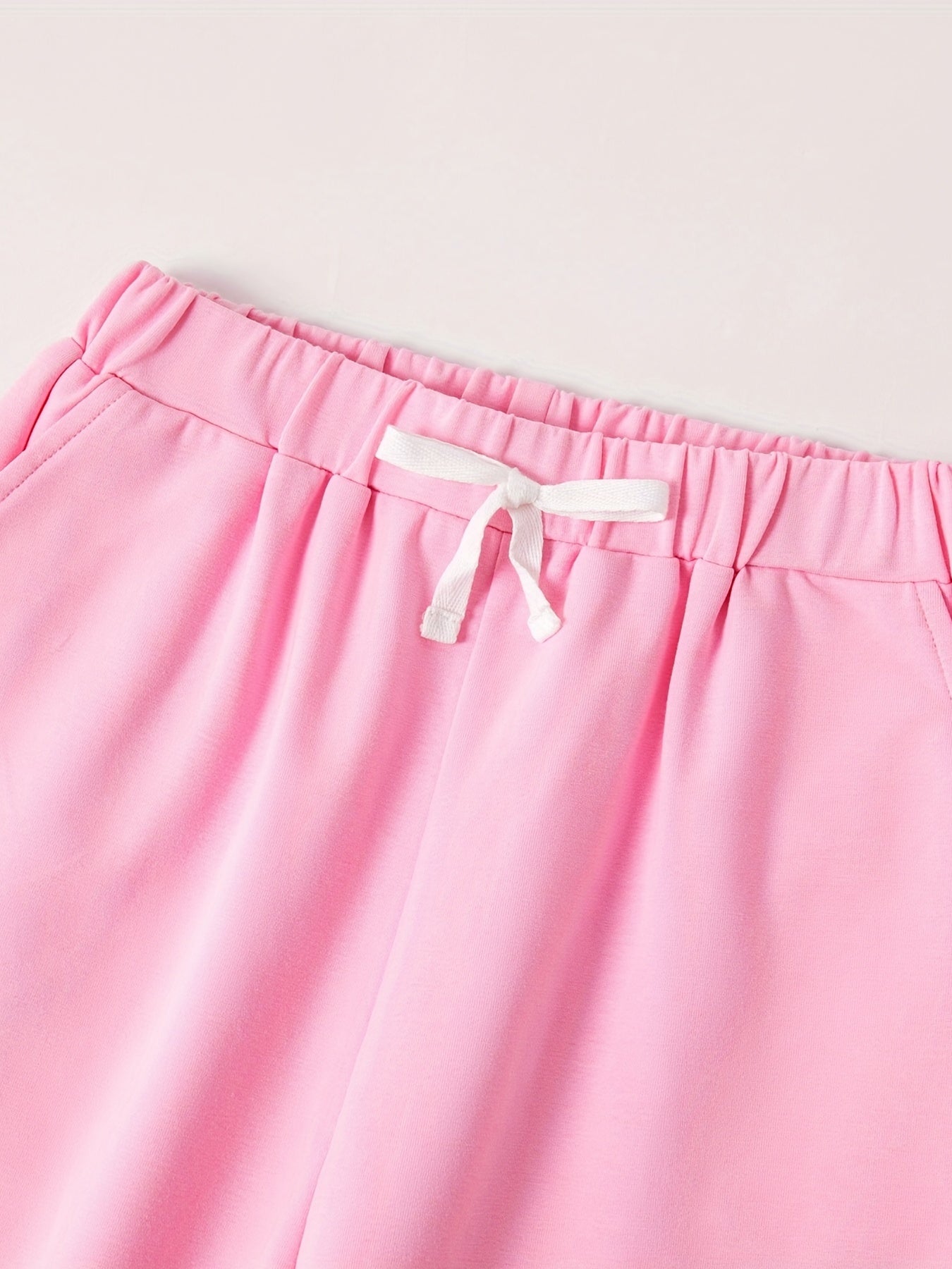 Girls Bow Front High Waisted Jogger Sweatpants with Pocket