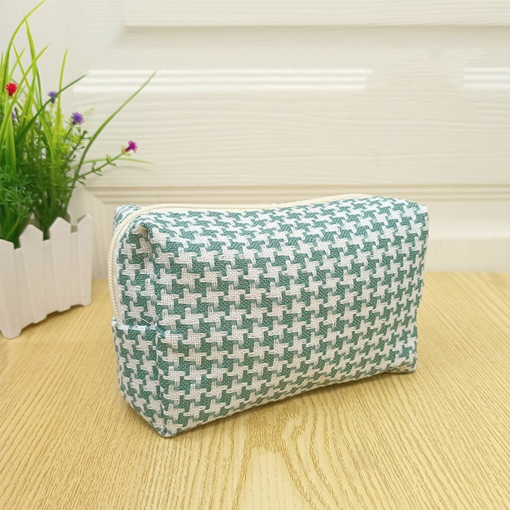 Large Capacity Canvas Cosmetic Bag with Coin Purse