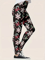  Christmas Casual Pants Women's Graphic Print Skinny Leggings