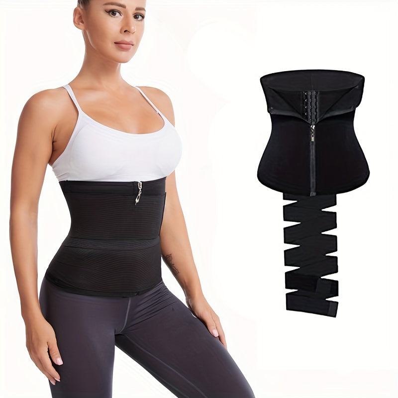 Zipper Waist Trainer Tummy Wrap Tummy Control Belly Belt Women's Underwear