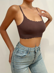 Scallop Trim Wireless Bra Seamless Lingerie