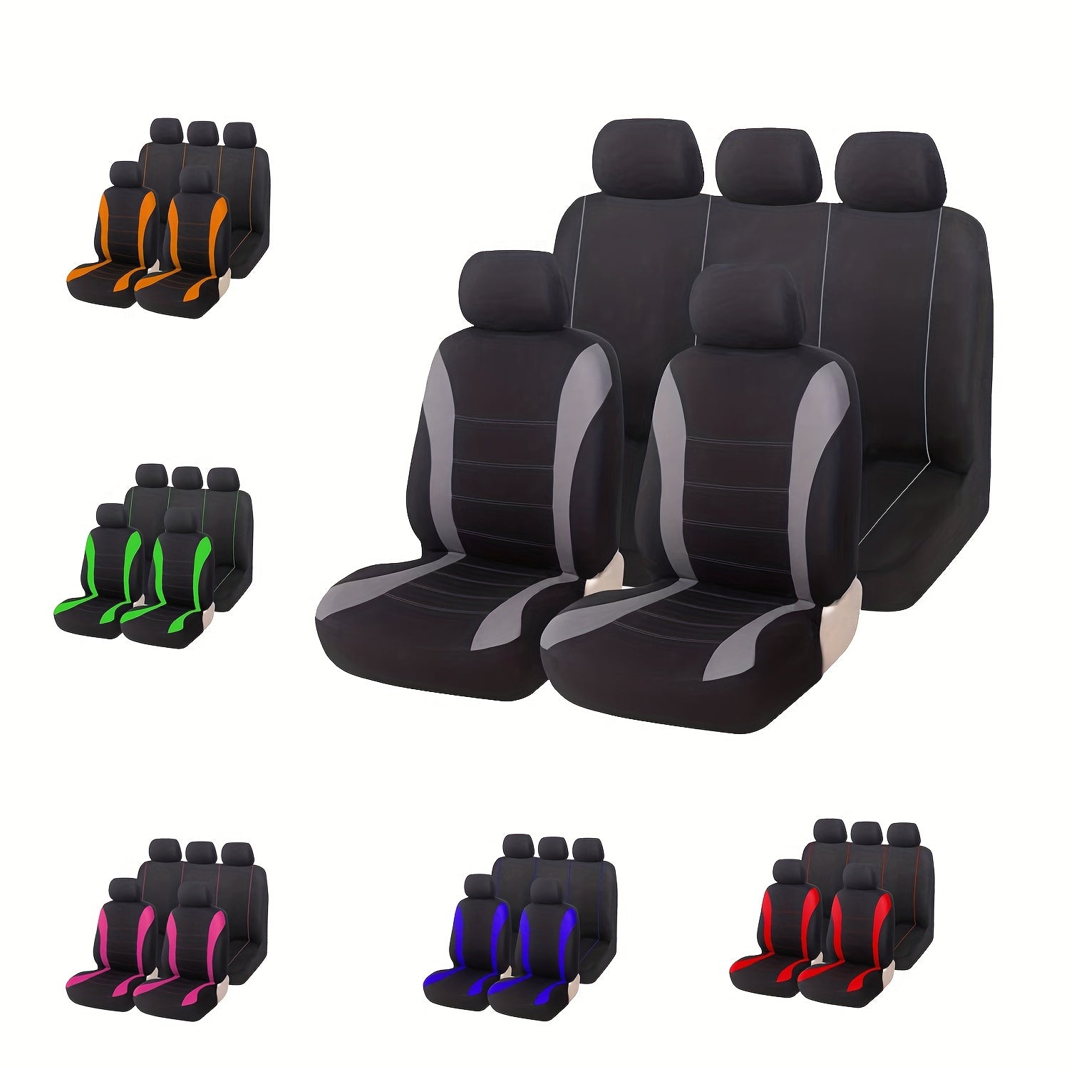 Car Universal Seat Cover 2mm Sponge 5 Seats Set