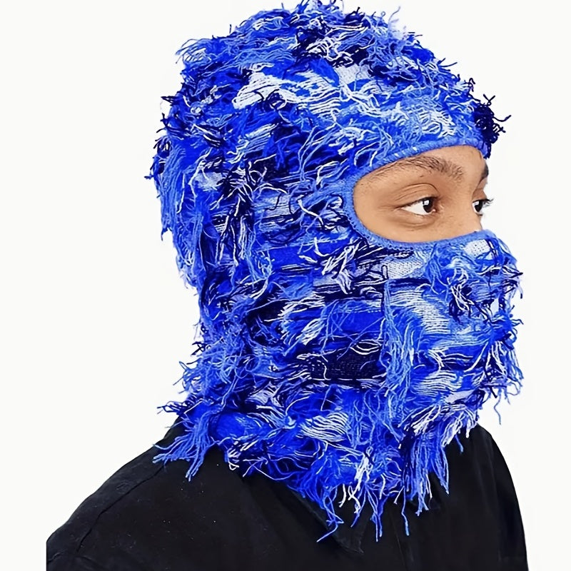 Hip Hop Tassel Balaclava Full Cover Mask Camouflage Knitted Headgear