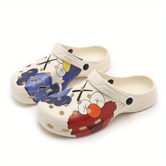 Men's Cartoon Print Platform Clogs