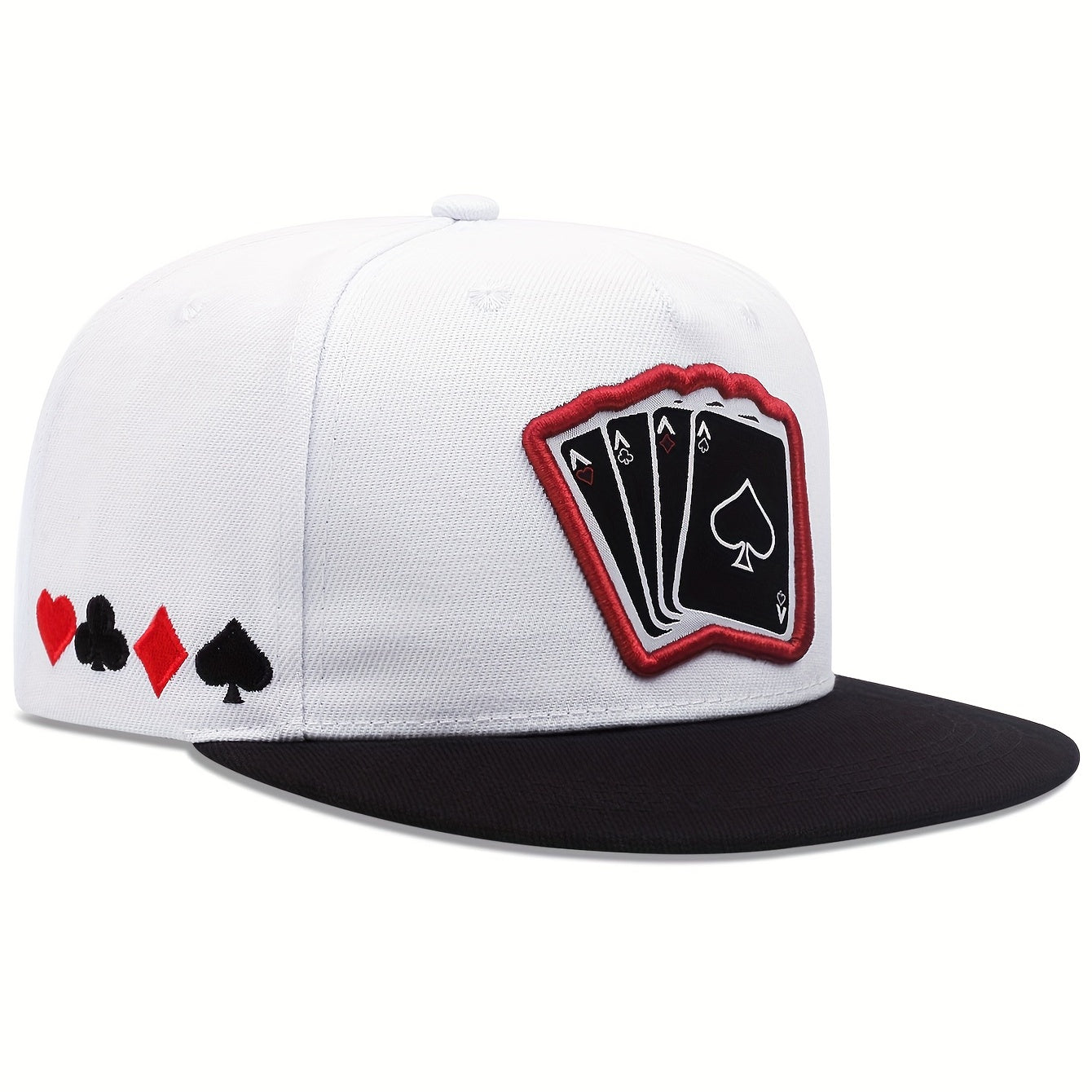 Unisex Sunshade Baseball Cap With PlayingCard Embroidery