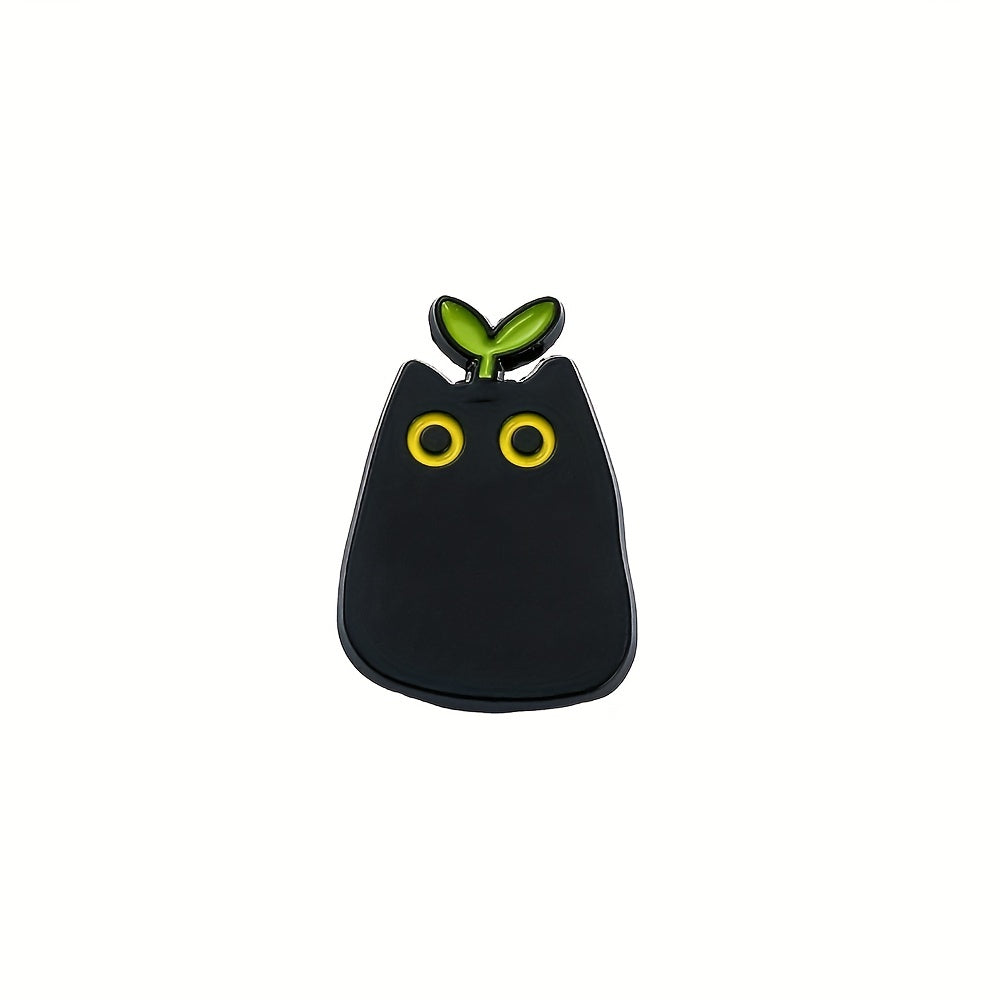 Aluminum Grass on Cat's Head Enamel Pin