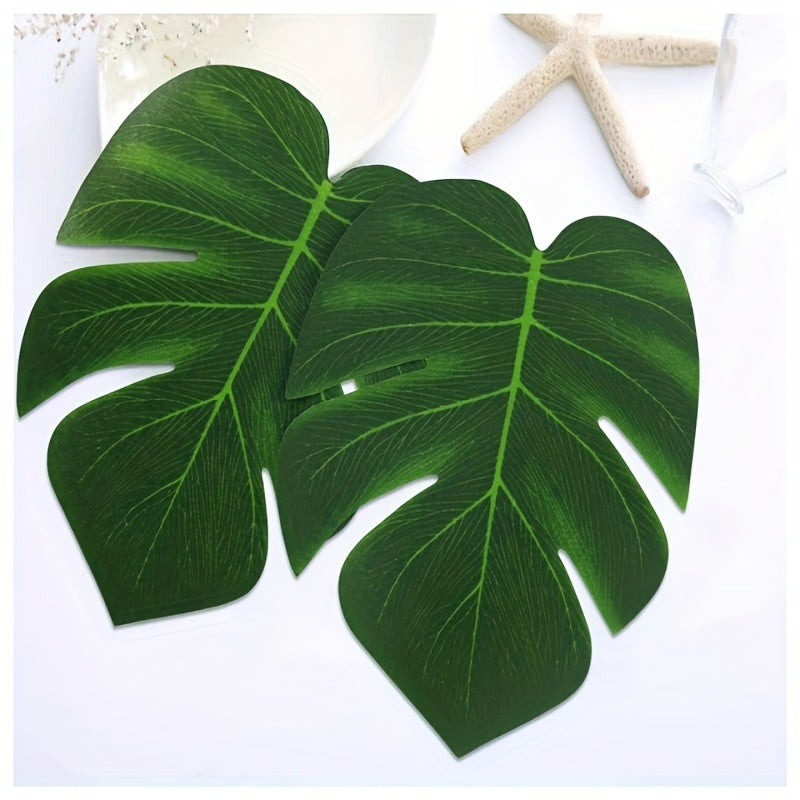 Tropical Palm Leaf Plants Hawaii Jungle Party Table Decor
