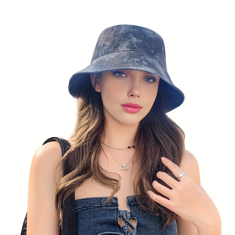 Tie Dye Bucket Hat - Sunshade Basin Hat Unisex Foldable Fisherman Cap